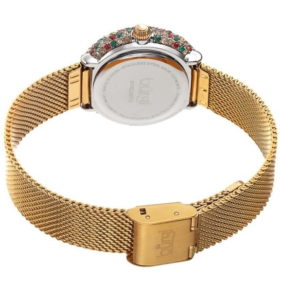 NWT Authentic Burgi Quartz Diamond Silver Dial Women's Watch - Picture 4 of 4